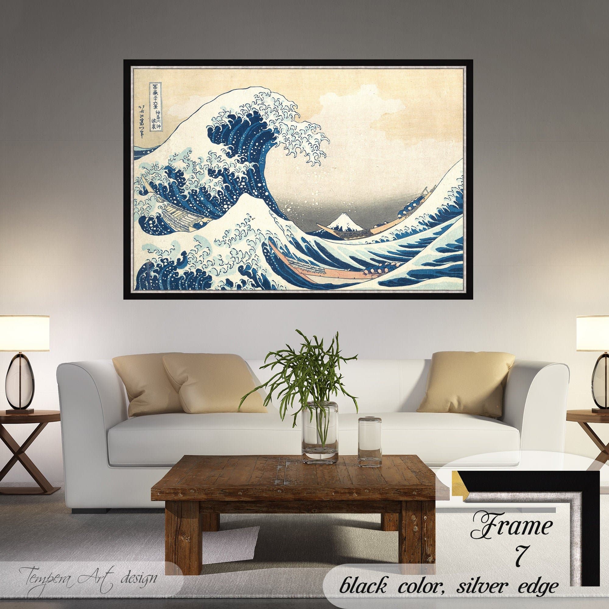 Framed Katsushika Hokusai The Great Wave off Kanagawa