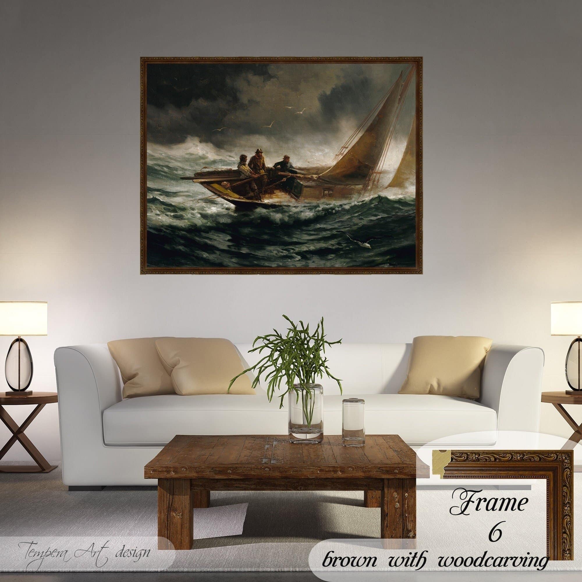 Edward Moran Riding out a Gale