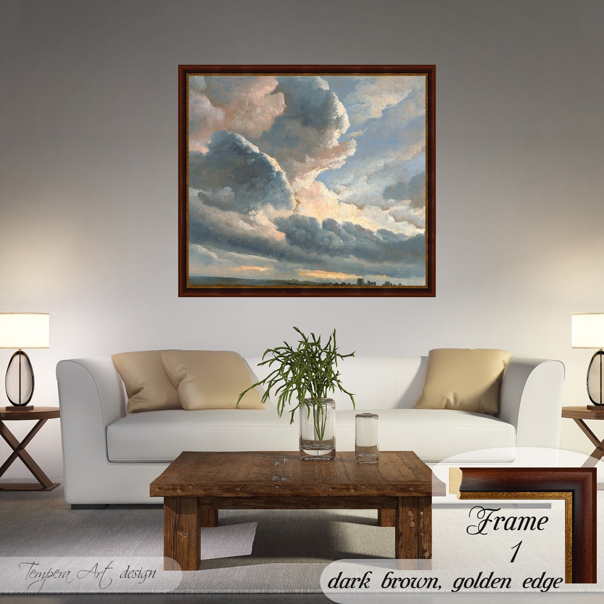 Simon Alexandre Study of Clouds with a Sunset near Rome