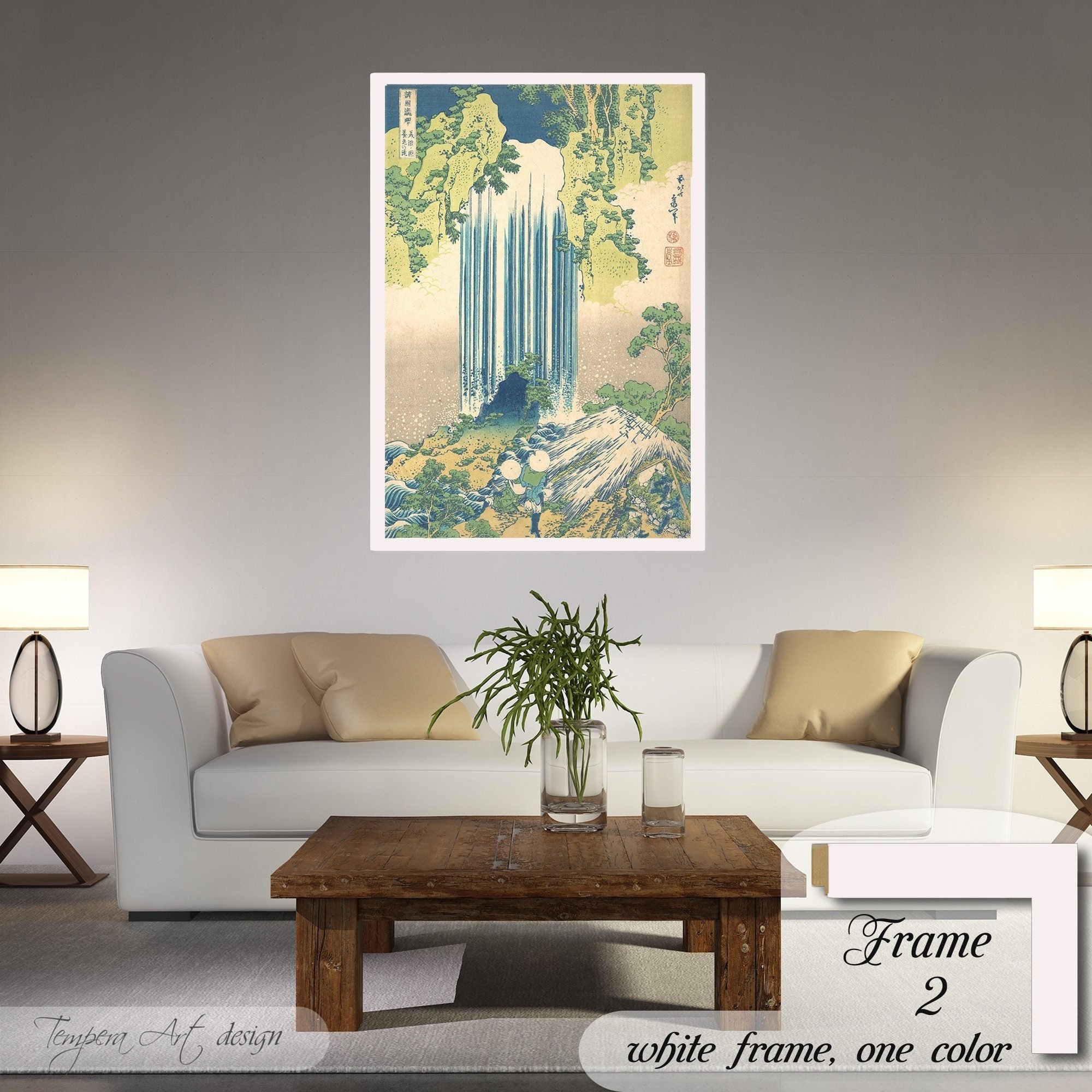 Hokusai Yoro Waterfall in Mino Province from A Tour of Waterfalls in Various Provinces framed or unframed canvas print