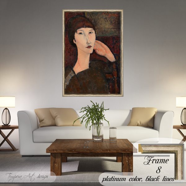 Amedeo Modigliani Adrienne (Woman with Bangs) canvas print wall art - Image 8