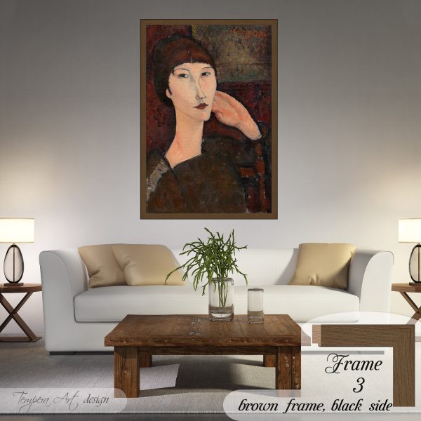 Amedeo Modigliani Adrienne (Woman with Bangs) canvas print wall art - Image 3