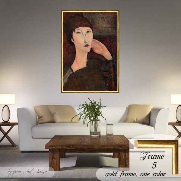 Amedeo Modigliani Adrienne (Woman with Bangs) canvas print wall art - Image 5