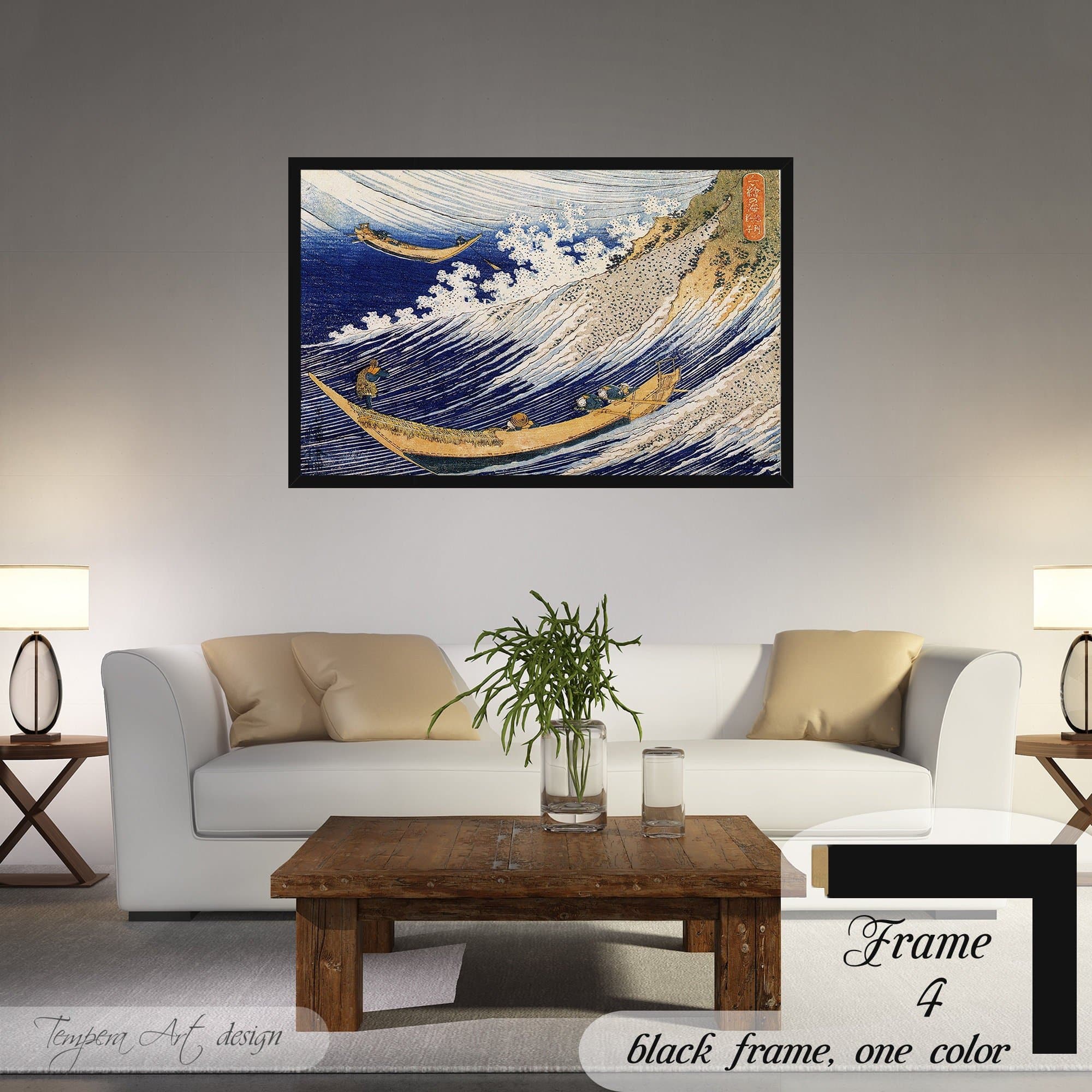 Katsushika Hokusai Ocean Waves framed or unframed gallery wrapped canvas print