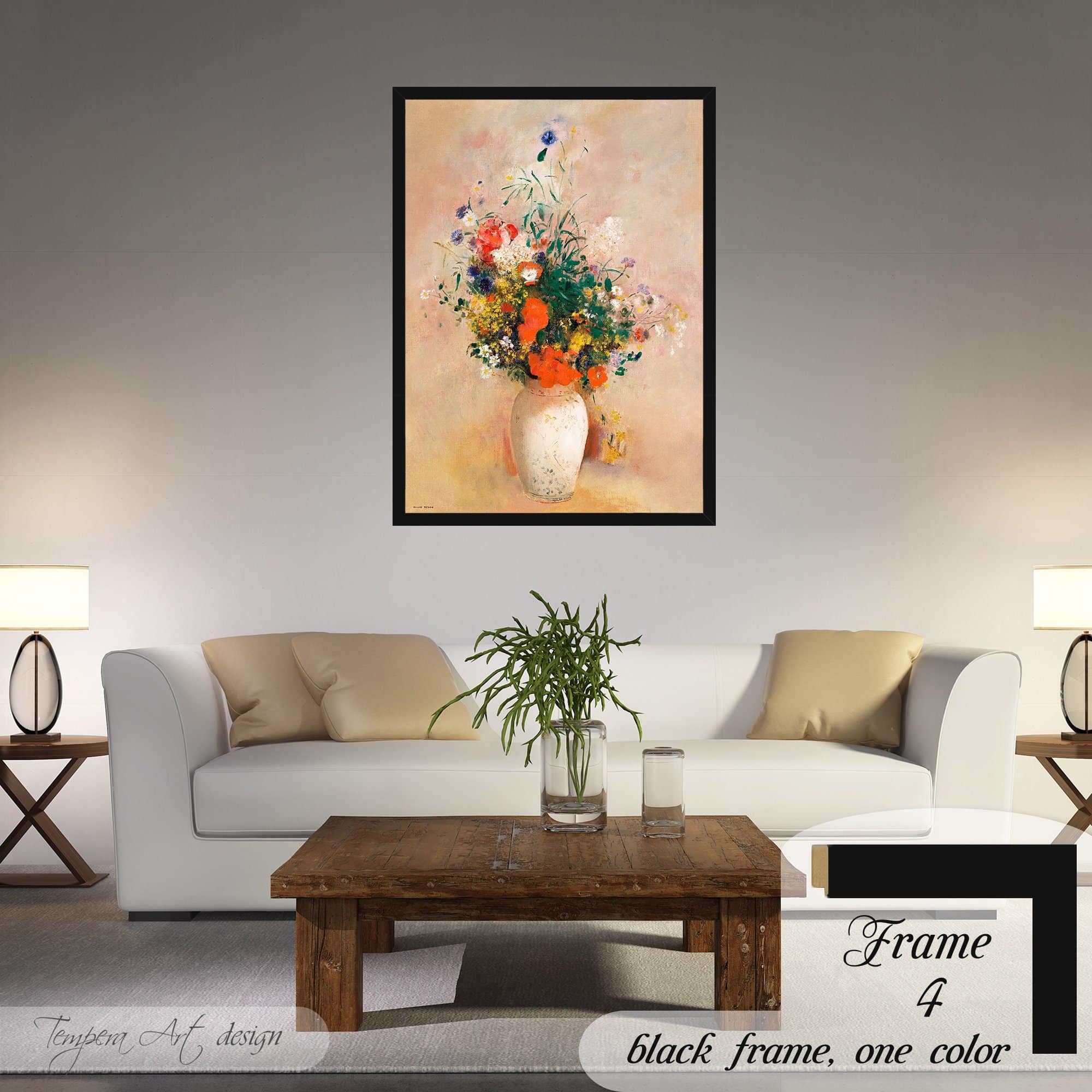 Odilon Redon Vase of Flowers (Pink background)