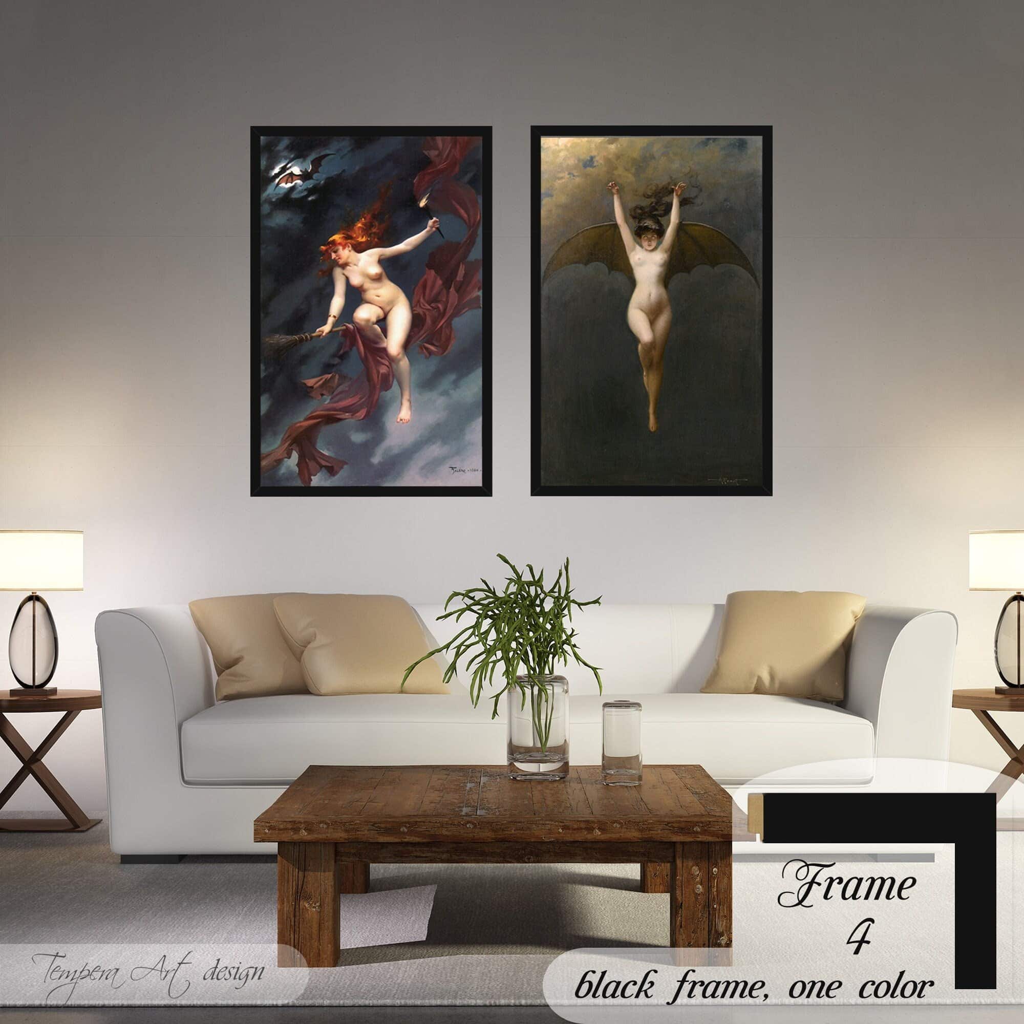 Halloween art set Falero The Witches Sabbath and Penot Bat Woman